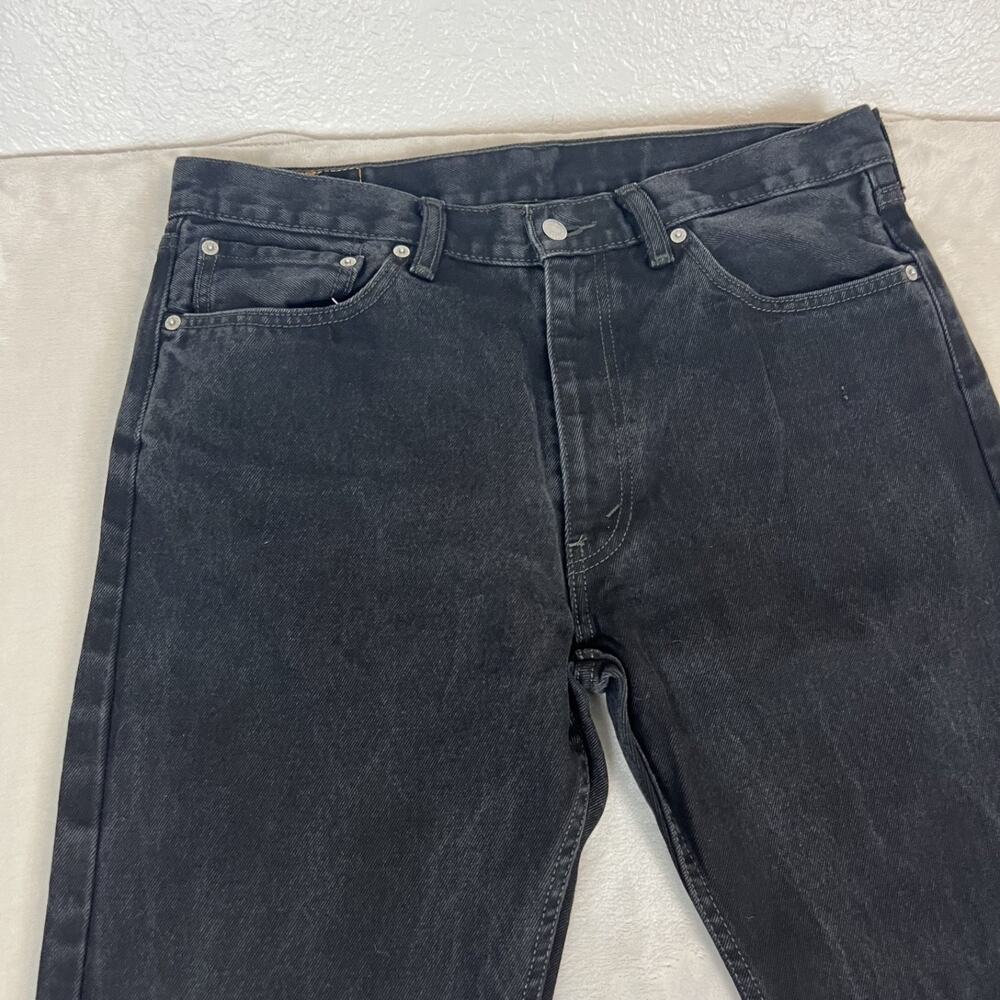 Levis 505 Jeans Mens 36x34 Black Denim Straight Leg Dad Grunge Workwear Classic - Picture 2 of 14